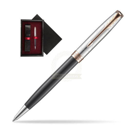 Parker Sonnet Grey Pink PGT 18 K (Strata) Bolígrafo in single wooden box Black Single Maroon