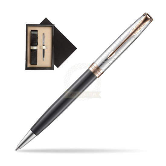 Parker Sonnet Grey Pink PGT 18 K (Strata) Bolígrafo in single wooden box Wenge Single Ecru