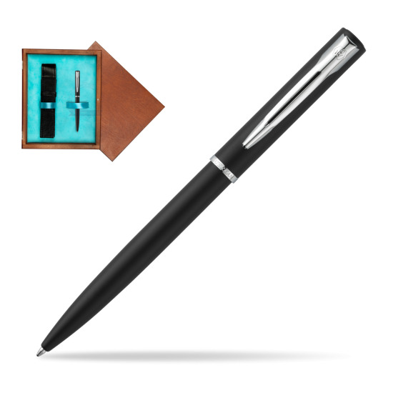 Waterman Allure muted black CT Penna a Sfera in single wooden box Mahogany Single Turquoise 