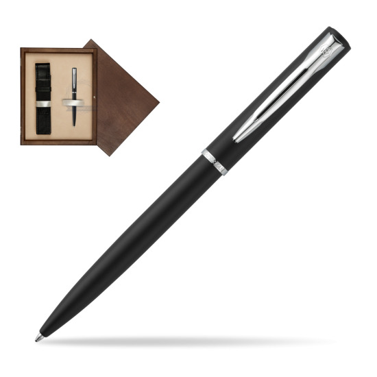 Waterman Allure muted black CT Penna a Sfera in single wooden box Wenge Single Ecru