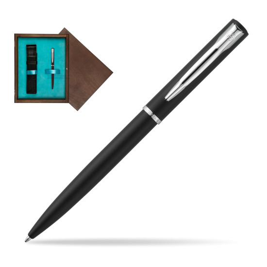Waterman Allure muted black CT Penna a Sfera in single wooden box Wenge Single Turquoise 
