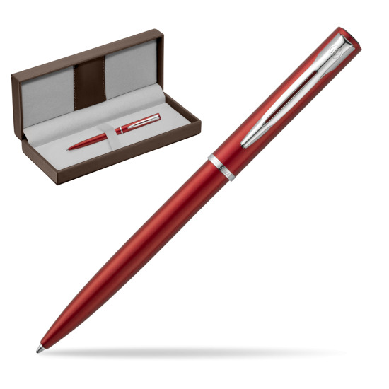 Waterman Allure red CT Stylo à bille in the brown leather box