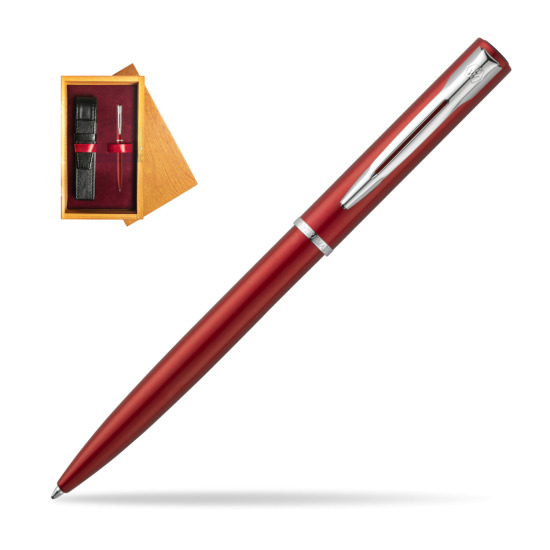 Waterman Allure red CT Penna a Sfera in single wooden box Honey Single Maroon