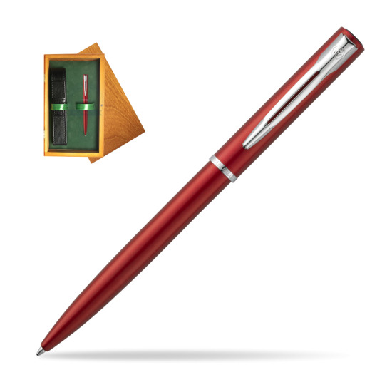 Waterman Allure red CT Penna a Sfera in single wooden box Honey Single Green