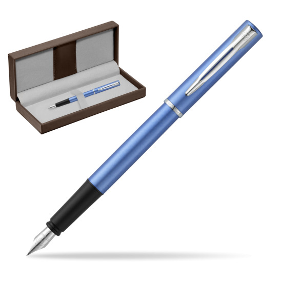 Waterman Allure blue Stylo-plume in the brown leather box