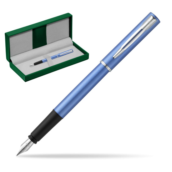 Waterman Allure blue Stylo-plume in the green leather box