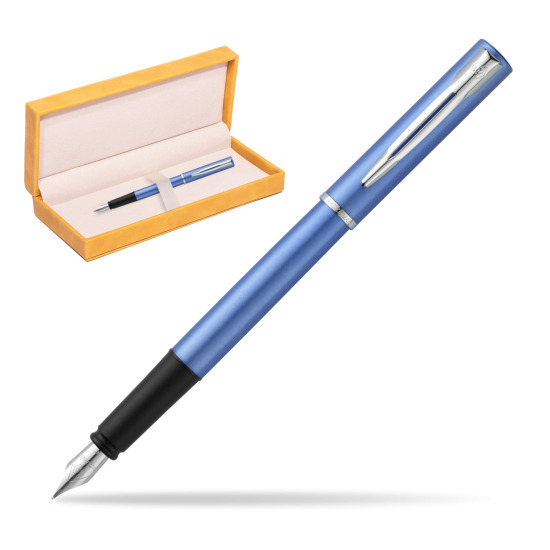 Waterman Allure blue Penna Stilografica in suede box yellow