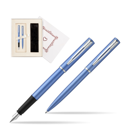 Waterman Penna Stilografica + Penna a Sfera Allure blue CT  "Pure Love"