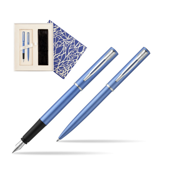 Waterman Penna Stilografica + Penna a Sfera Allure blue CT  Universal Crystal Blue