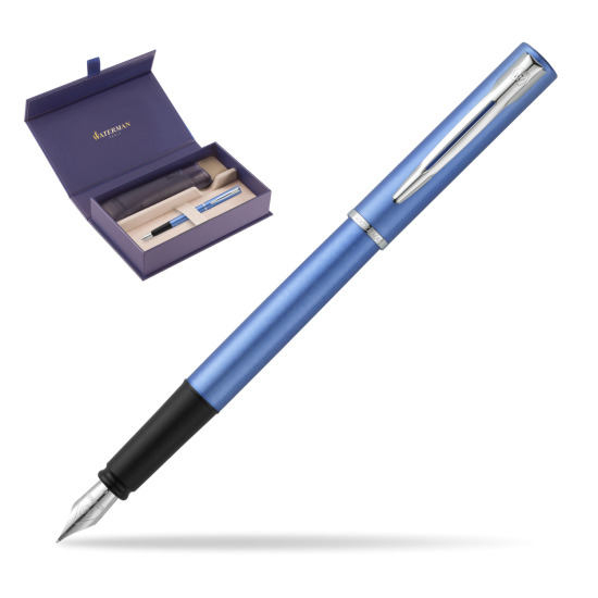 Waterman Allure blue Penna Stilografica in original Waterman box, slide-out case