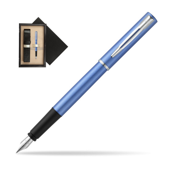 Waterman Allure blue Penna Stilografica in single wooden box Wenge Single Ecru