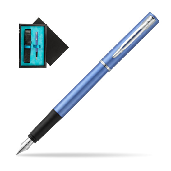 Waterman Allure blue Penna Stilografica in single wooden box Black Single Turquoise