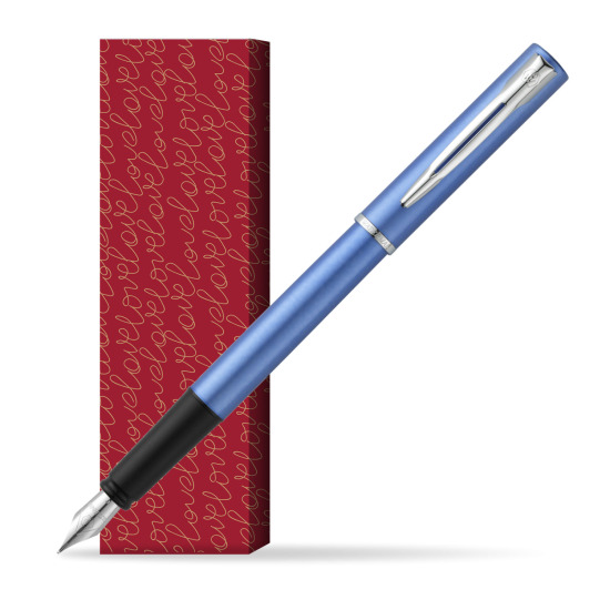 Waterman Allure blue Penna Stilografica in cover True Love