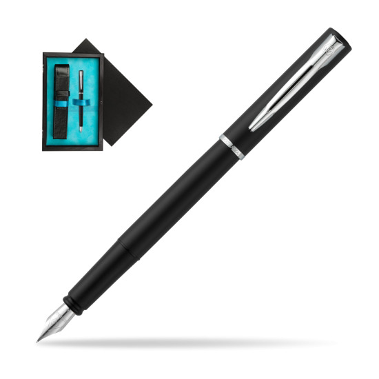 Waterman Allure black mat CT Penna Stilografica in single wooden box Black Single Turquoise