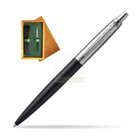 Parker Jotter XL Richmond Matte Black Kugelschreiber in single wooden box Honey Single Green
