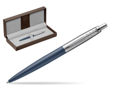 Parker Jotter XL Primrose Matte Blue Stylo-bille in the brown leather box