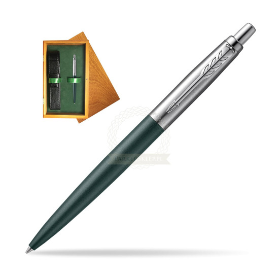 Parker Jotter XL Greenwich  Matte Green Kugelschreiber in single wooden box Honey Single Green
