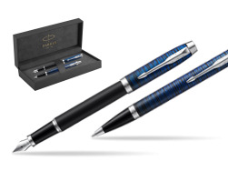 Parker set IM Blue Origin Fountain Pen + ballpoint pen in original Parker Prestige box