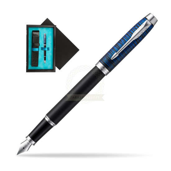Parker IM Blue Origin Special Edition Fountain pen in single wooden box Black Single Turquoise