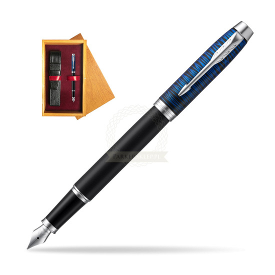 Parker IM Blue Origin Special Edition Fountain pen in single wooden box Honey Single Maroon