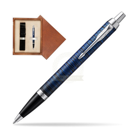 Parker IM Blue Origin Special Edition Penna a Sfera in single wooden box Mahogany Single Ecru