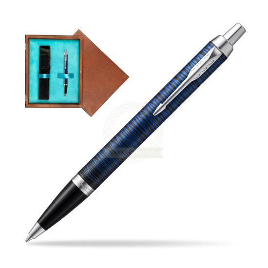 Parker IM Blue Origin Special Edition Penna a Sfera in single wooden box Mahogany Single Turquoise 