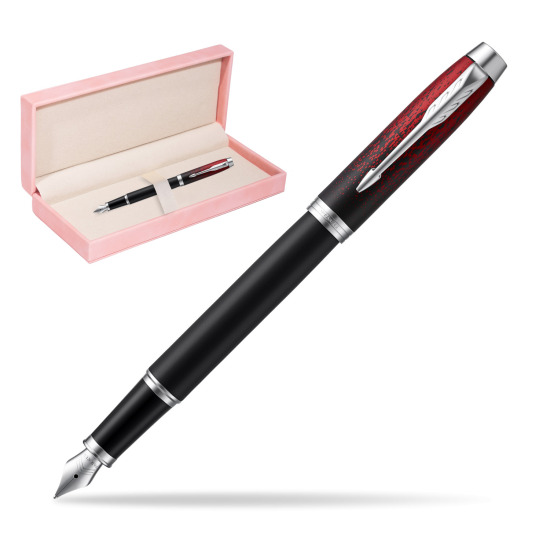 Parker IM Red Ignite Fountain Pen Special Edition in suede box pink