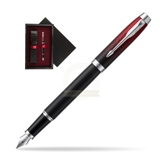 Parker IM Red Ignite Fountain Pen Special Edition in single wooden box Black Single Maroon