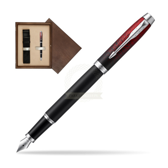Parker IM Red Ignite Fountain Pen Special Edition in single wooden box Wenge Single Ecru