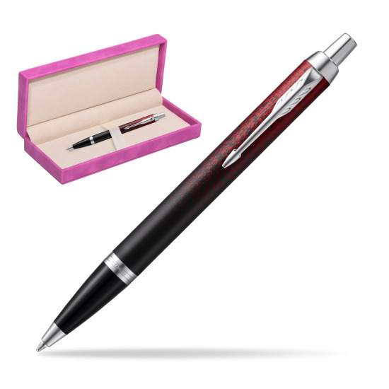 Parker IM Red Ignite Special Edition Penna a Sfera in suede box fuchsia