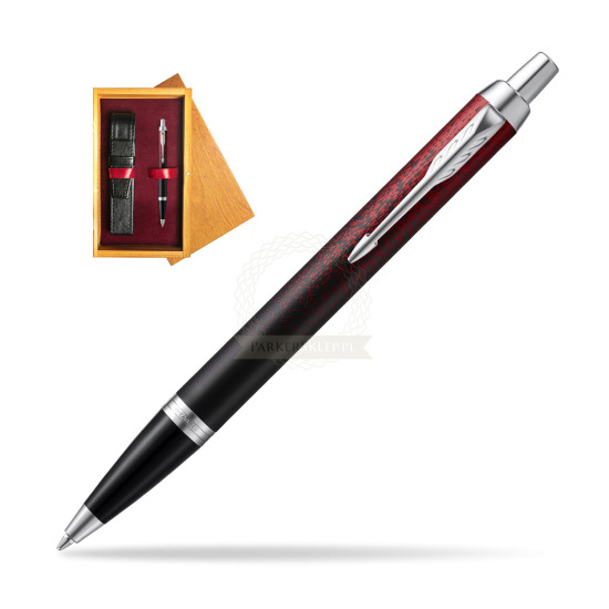 Parker IM Red Ignite Special Edition Penna a Sfera in single wooden box Honey Single Maroon