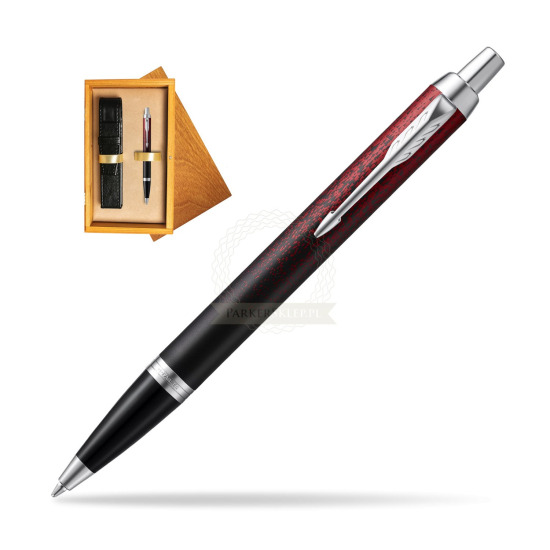 Parker IM Red Ignite Special Edition Penna a Sfera in single wooden box Honey Single Ecru