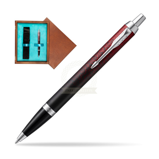 Parker IM Red Ignite Special Edition Penna a Sfera in single wooden box Mahogany Single Turquoise 