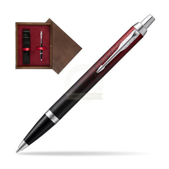 Parker IM Red Ignite Special Edition Penna a Sfera in single wooden box Wenge Single Maroon