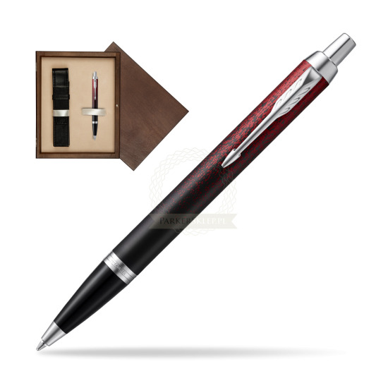 Parker IM Red Ignite Special Edition Penna a Sfera in single wooden box Wenge Single Ecru