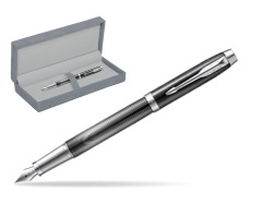 Parker IM Metallic Pursuit Fountain Pen. Special Edition in suede box grey