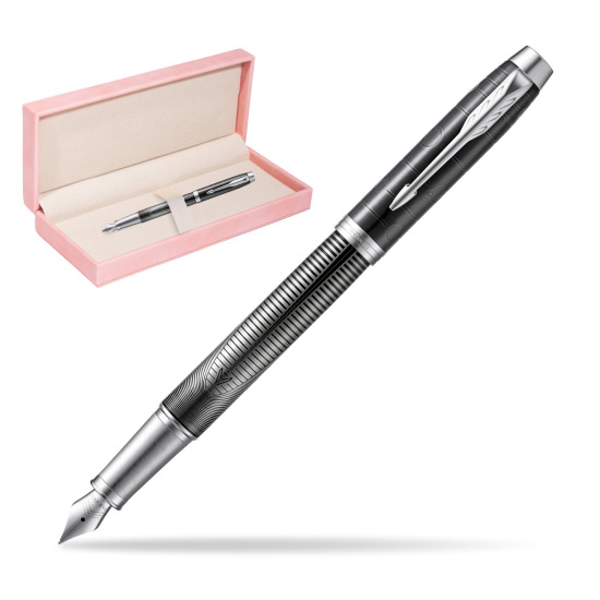 Parker IM Metallic Pursuit Fountain Pen. Special Edition in suede box pink
