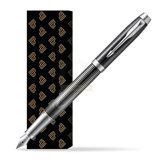 Parker IM Metallic Pursuit Fountain Pen. Special Edition in cover Golden Hearts