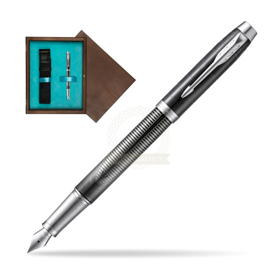 Parker IM Metallic Pursuit Fountain Pen. Special Edition in single wooden box Wenge Single Turquoise 