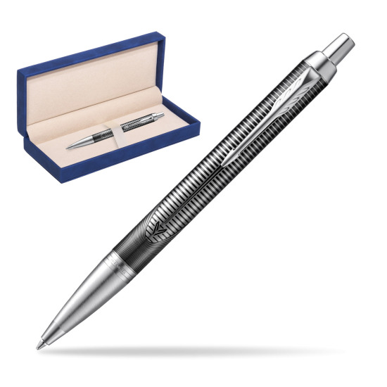 Parker IM Metallic Pursuit Special Edition Penna a Sfera in suede box navy blue