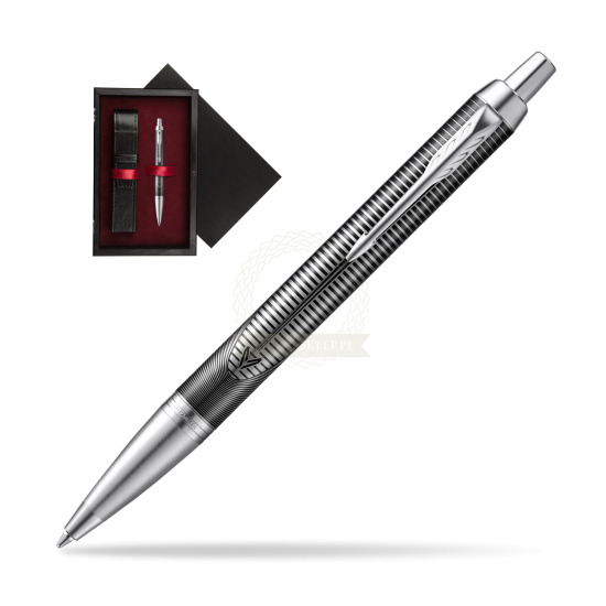 Parker IM Metallic Pursuit Special Edition Penna a Sfera in single wooden box Black Single Maroon