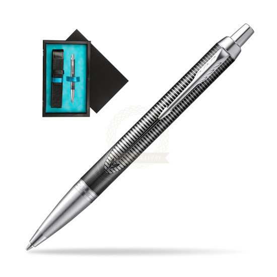 Parker IM Metallic Pursuit Special Edition Penna a Sfera in single wooden box Black Single Turquoise