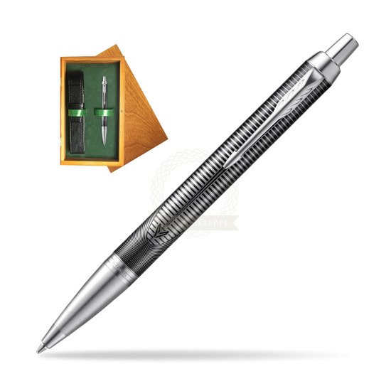 Parker IM Metallic Pursuit Special Edition Penna a Sfera in single wooden box Honey Single Green