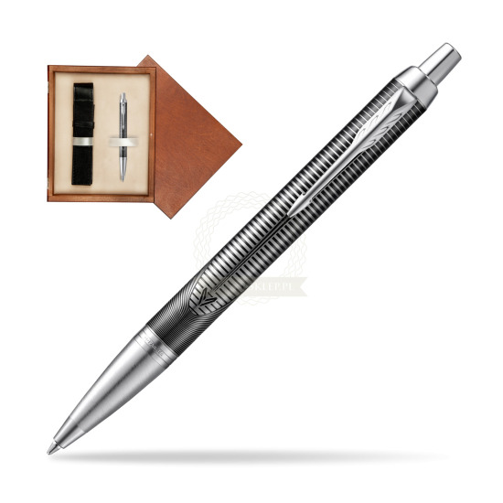 Parker IM Metallic Pursuit Special Edition Penna a Sfera in single wooden box Mahogany Single Ecru