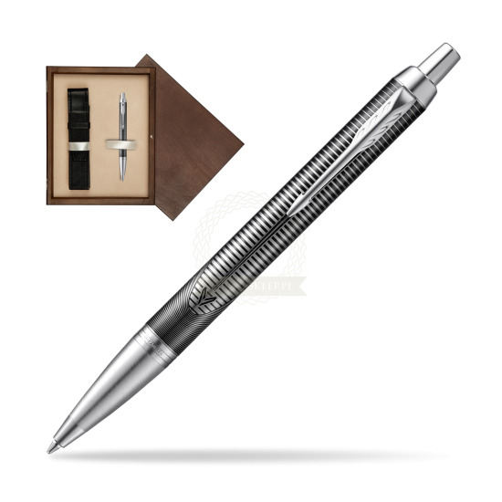 Parker IM Metallic Pursuit Special Edition Penna a Sfera in single wooden box Wenge Single Ecru