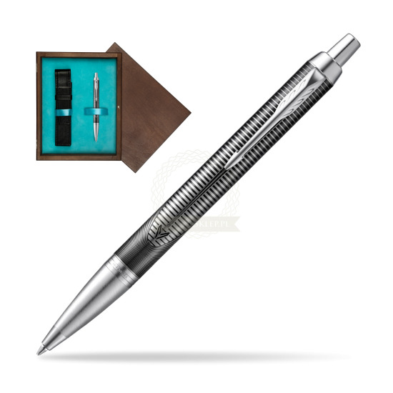 Parker IM Metallic Pursuit Special Edition Penna a Sfera in single wooden box Wenge Single Turquoise 