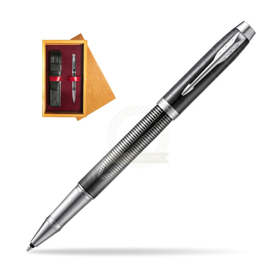 Parker IM Metallic Pursuit Special Edition Penna Rollerball in single wooden box Honey Single Maroon