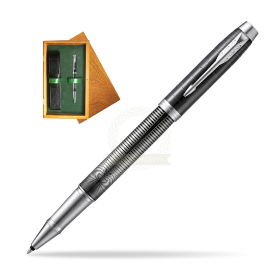 Parker IM Metallic Pursuit Special Edition Penna Rollerball in single wooden box Honey Single Green