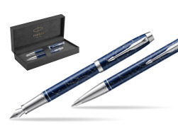Parker set IM Midnight Astral Special edition fountain Pen + ballpoint pen in original Parker Prestige box