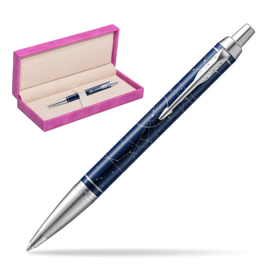 Parker IM Midnight Astral Special Edition Penna a Sfera in suede box fuchsia